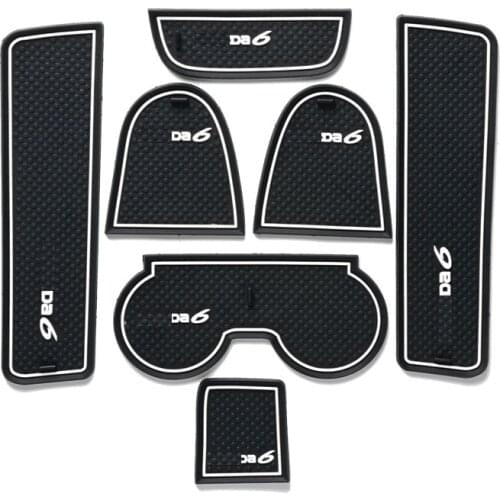 For Mazda 6 2006-2015 7pcs Car Gate Slot Pad Non-slip Cup Mat Anti Slip Door Groove Mat Interior Car Accessory