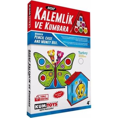 Color and Shape wood painting art hobby and art pencil case and money box magic cube doll house toy montessori kite