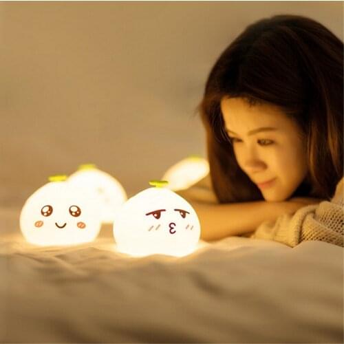 Colorful buns LED Night Light USB Rechargeable Cartoon Touch Children Night Lamp Bedroom gift stress reliever Drop shipping