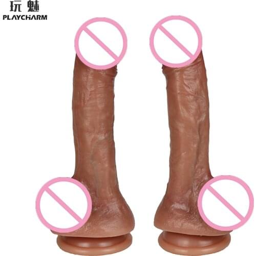 Lesbian Makeup Dildo Realistic Adult Toys Silicone Dick Suction Cup Big Penis With Anal Sex Toys For Women Strapon Masturbation