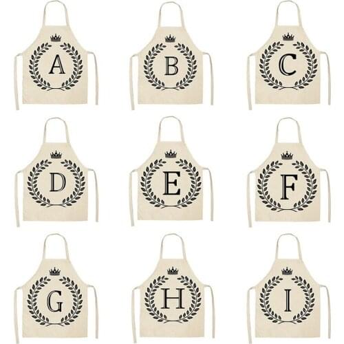 26 English Letters Aprons Woman Kitchen Apron Master Apron Household Cleaning Apron Cooking Accessories Cafe Linens Apron Women