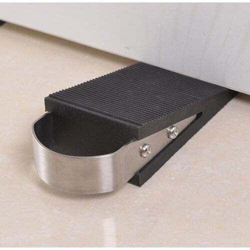 1 Pc Rubber Door Stopper Wedge Block Guard Wind Dust Blocker Stopper Protector For Home Children Office With Stainless Steel