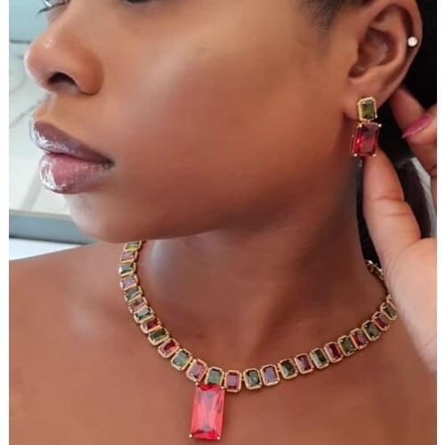 Janekelly 2pcs Bridal Zirconia Full Jewelry Sets For Women Party JK170 Luxury Dubai Nigeria CZ Crystal Wedding Jewelry Sets