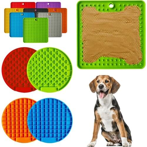 Pets Dog Feeding Food Bowl Comfortable Dog Lick Pad Colorful Silicone Mat Pet Feeding Mat Dogs Cats Slow Food Bowls Wholesale