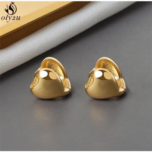 Fashion Heart Shaped Stud Earrings for Women Girls Sweet Romantic LOVE Earring Kid Everyday Jewelry Piercings Ear Studs kolczyki