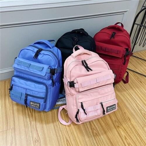 Fashion Women Backpack Trendy Design Harajuku Nylon School Bags For Girls Large Capacity Travel Pack 2021 Casual Daily Book Bags