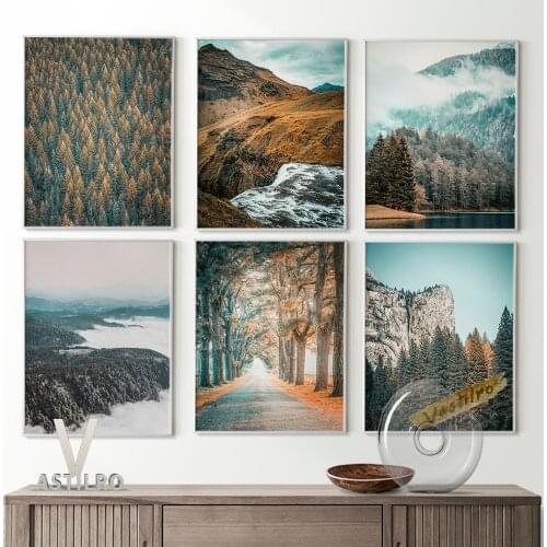 Mountains Rivers Forest Native Element Nature Photography Travel Magazine Illustration Wall Art Prints Poster Modern Home Decor