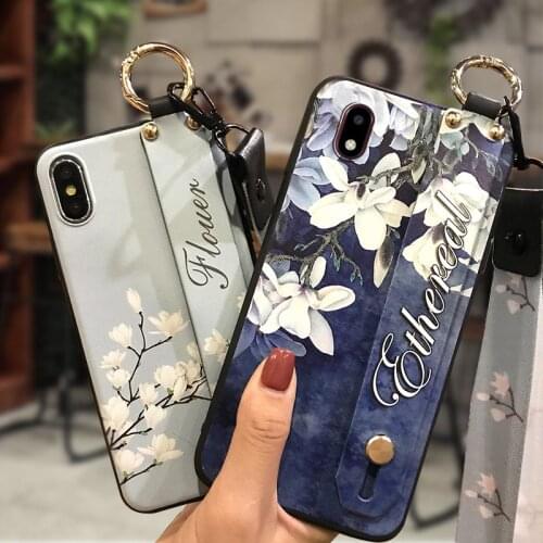 New Arrival Wrist Strap Phone Case For ZTE Blade A3 2020 Flower Original Silicone Kickstand