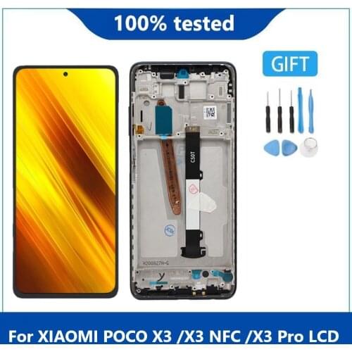 Original for 6.67'' Xiaomi Poco X3 NFC Display Screen Touch Panel Digitizer Assembly for Xiaomi PocoX3 / Poco X3 Pro LCD