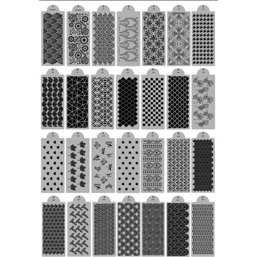 Diy Bohemian Style Plastic Sugar Sieve Mold Fondant Printing Mold Hollow Wedding Spray Floral Cake Edge Dessert Decoration