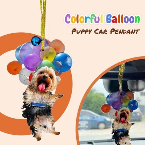 Car Home Puppy Dog Pendant Colorful Balloon Hanging Ornament Auto Interior Decoration Acrylic Durable DIY Creative Door Pendant