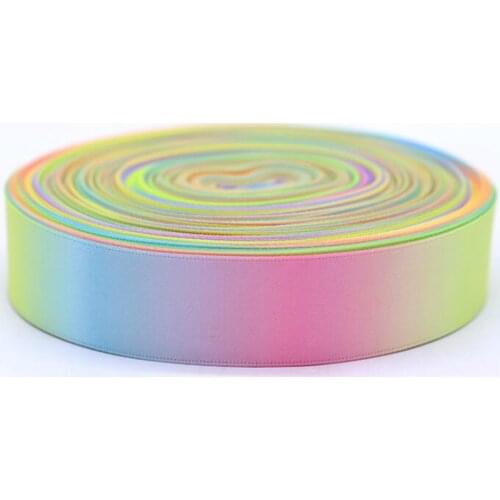ZERZEEMOOY 1" 25MM 50YARD Rainbow ribbon high quality printed polyester Satin ribbon DIY handmade materials wedding gift wrap