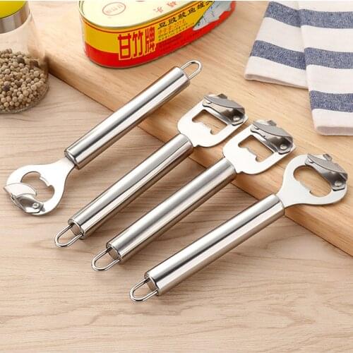 Manual Bottle Opener With Ergonomic Round Handle Hanging Hole Stainless Steel Accessory