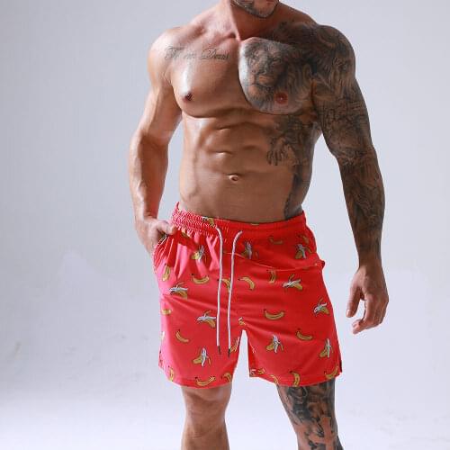 Brand Mens Beach Shorts Summer Casual Drawstring Fashion Banana Printing Quick Dry Sportswear Bottoms Pantalones Cortos Hombre
