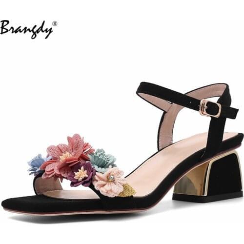 Women Sandals Pumps Summer Fashion Open Toe High Heels Shoes Female Thick Heels Party Casual shoes for women size 33-42