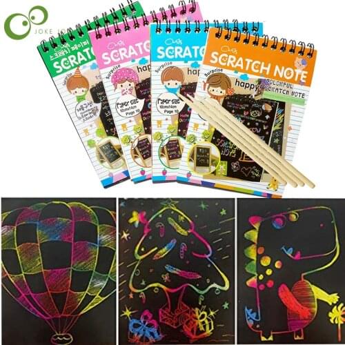 Fun Coil Scratch Drawing Childrens Toys Colorful Scratch Drawing Paper Creative DIY Graffiti Painting Book WYW