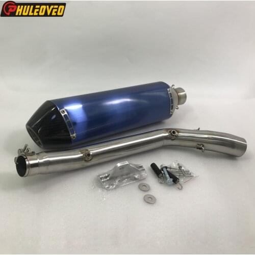 For Suzuki DRZ400 Motorcycle Exhaust Muffler with Link Pipe Carbon Fiber Motorcycle Muffler Escape Demper Mid Pipe for DRZ400