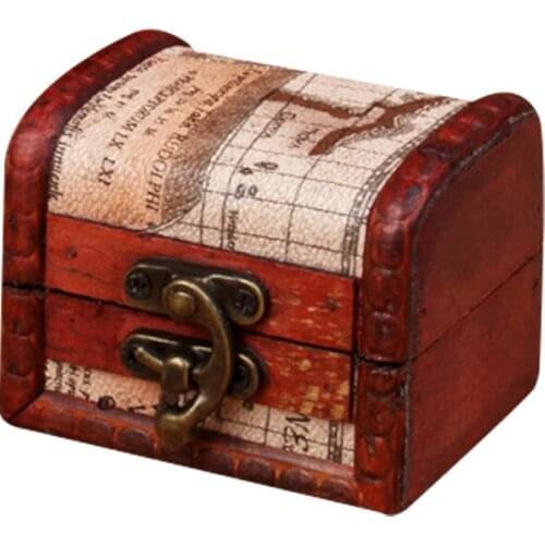 Retro Design Trinket Jewelry Storage Box Handmade Vintage Wooden Treasure Case Classic Gift Wood Material Boxes