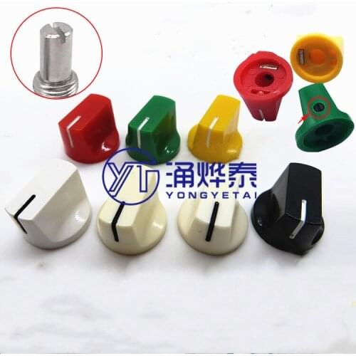 YYT 5PCS Potentiometer flat knob cap lock screw diameter 19*14MM positive white off-white white black green red