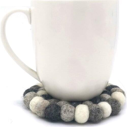 1Pcs 10cm Grey Round Felting Coaster, Insulation Hot Pads, Absorbent Coasters, Coasters for Drinks, Office Coaster
