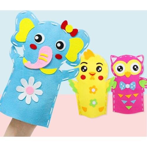 1Pc DIY Sewing Kit Kids Felt Toys On Hand for Puppet Theater Craft Story Telling Animal Frog Educational Children Girl Xmas Gift