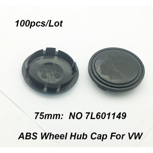 100pcs 75mm 7L601149 Black/blue Auto Car Wheel Center Cap Badge Car Wheel Rim Hub Cap Cover for Passat B6 B7 CC MK5 MK6 Tiguan