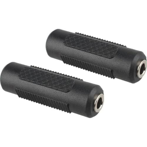 2PCS /lot Black Color Microphone MIC / Audio Adapter 3.5mm Male to 3.5mm Female Suitable for Guitar Amplifier