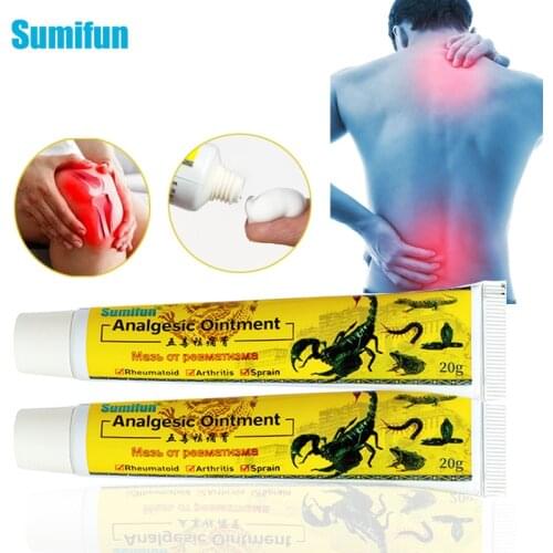 Sumifun 2Pcs Scorpion Venom Ointment Back Pain Muscle Rub Herbal Analgesic Cream Rheumatoid Arthritis Knee Pian Relief Ointment