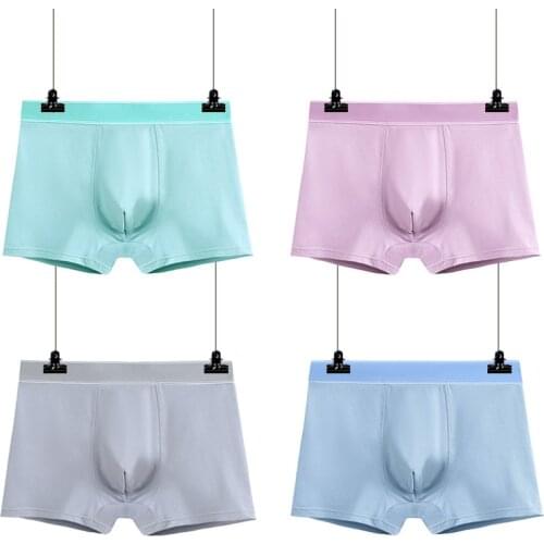 Male Underwear Panties Mens 4Pcs\lot Underwear Solid Organic Natural Cotton Model Boxers Men Ventilate Plus Size Boxers