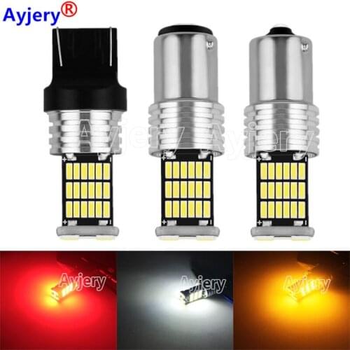 AYJERY 100 pcs 1156 BA15S P21W 45 SMD 4014 LED 1157 BAY15D 7443 7440 Canbus NO ERROR Indicator Turn Side Light Parking Bulb