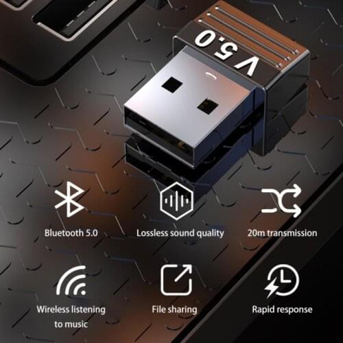 Mini Wireless USB Bluetooth-Compatible Dongle Adapter 5.0 Music Audio Receiver Transmitter for PC Speaker Mouse Laptop Computer