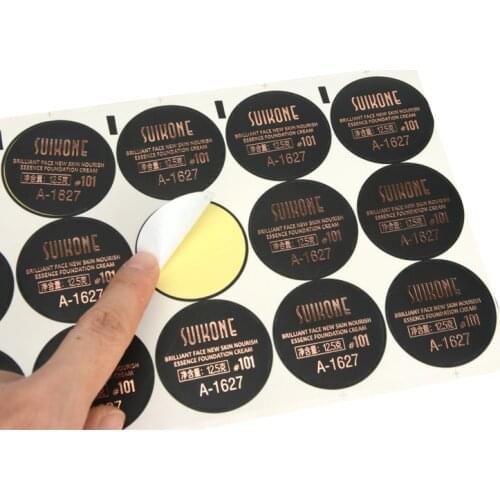 Custom printable sticker paper,adhesive sticker paper with golden foil logo