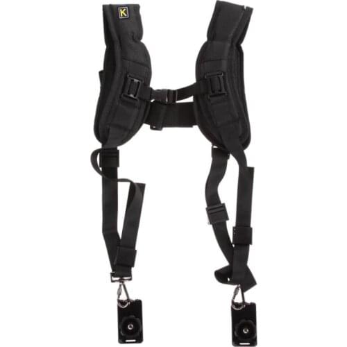Black Double Dual Shoulder Camera Strap Quick Rapid Sling Camera Belt Adjustment for Canon for 2 Cameras Digital DSLR Strap New