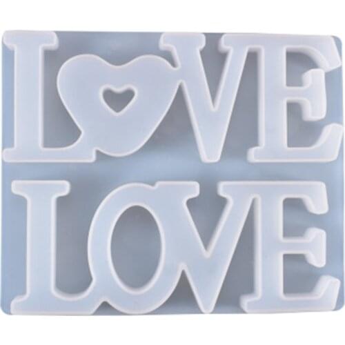 Double LOVE English Words Doorplate Listed Hanging Tag Pendant Casting Silicone Mould Crystal Epoxy Resin Mold DIY Crafts X4YA