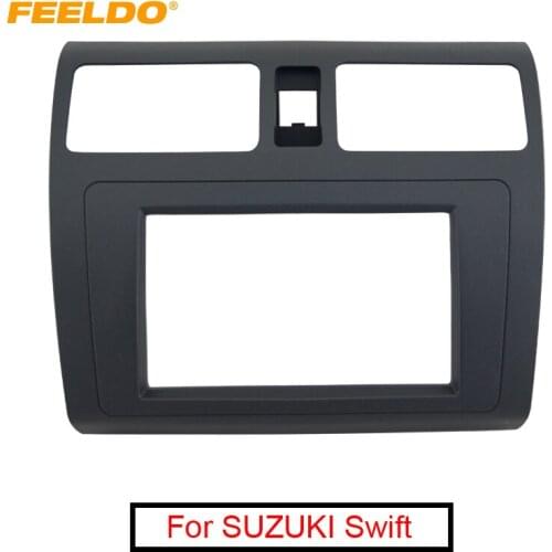 FEELDO Car DVD/CD Radio Stereo Fascia Panel Frame Adaptor Fitting Kit For SUZUKI Swift Black #MX4396
