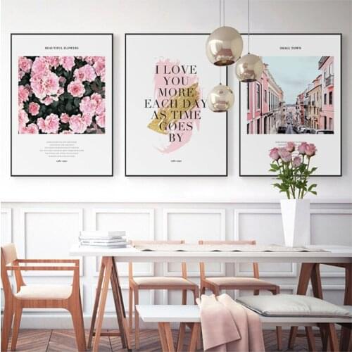 INS style romantic sentence sea street Nordic Modern Wall Art Picture Canvas Painting for porch home hanging painting Decoration