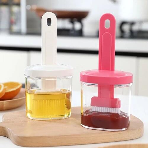 Kitchen Oil Brush Barbecue Oil Brush Convenient All-in-one All-inclusive Plastic Small Brush With Base Bottle And Lid