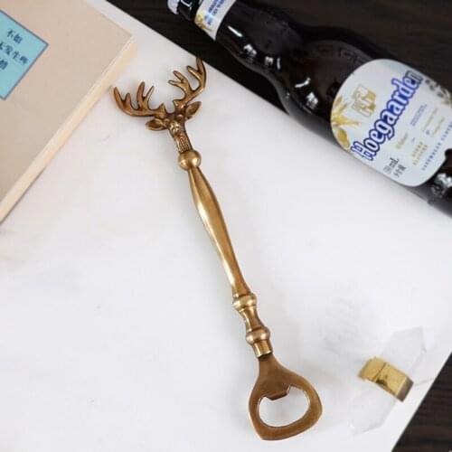 Brass Antler Shaped Beer Bottle Opener Creative Bottle Opener Nordic Home Decoration Retro Bar Tools Drinking Wine Beer Opener