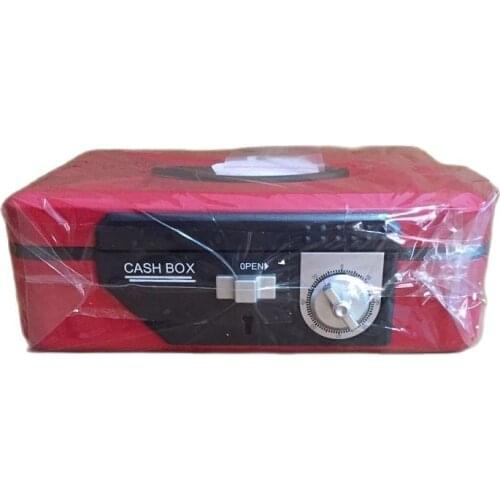 Metal Portable Cashier Box Piggy Bank Cash Key Safe With Password