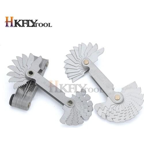 20 Blades Metal 60 and 55 Degree Screw Thread Gage Gauge Folding Measuring Tool Metric & Whitworth Pitch Measuring Tool