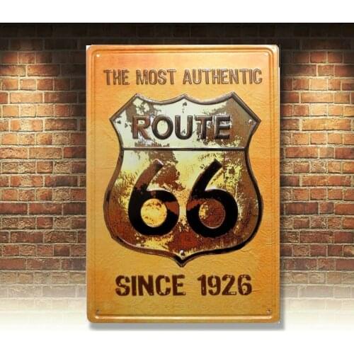 PLAQUE métal vintage USA ROUTE 66 authentic - 30 X 20 cm relief