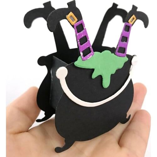 Halloween Witch Box Metal Cutting Dies Stencil Template For DIY Scrapbooking Embossing Paper Cards Album Making Craft Dies Cut