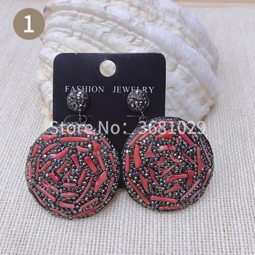 Fashionable personality atmosphere natural stone earring female temperament earrings ultra flash crystal