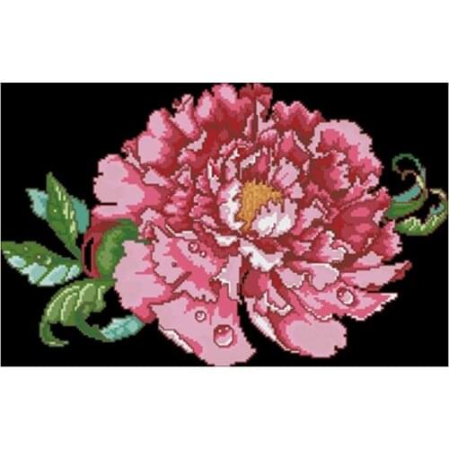Water drop peony patterns Counted Cross Stitch 11CT 14CT DIY wholesale Chinese Cross Stitch Kits Embroidery Needlework Sets