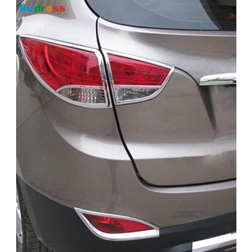 For Hyundai Tucson IX35 2010 2011 2012 2013 2014 ABS Chrome Tail Rear Light Lamp Cover Trim Taillight Trims Car Accessories 4pcs