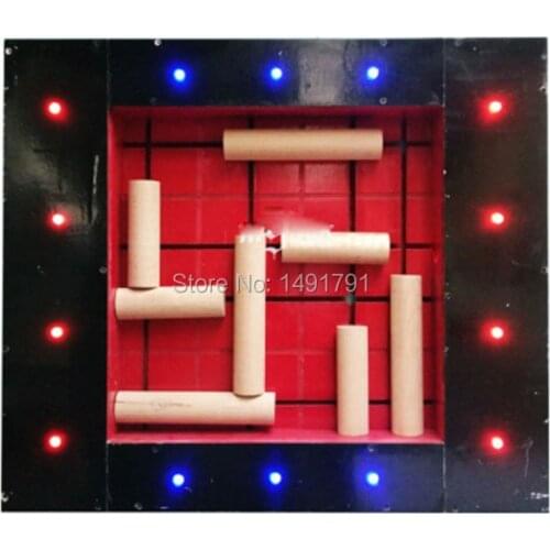 New escape room game props moving eight sticks at the right position to open the lock escape chamber room