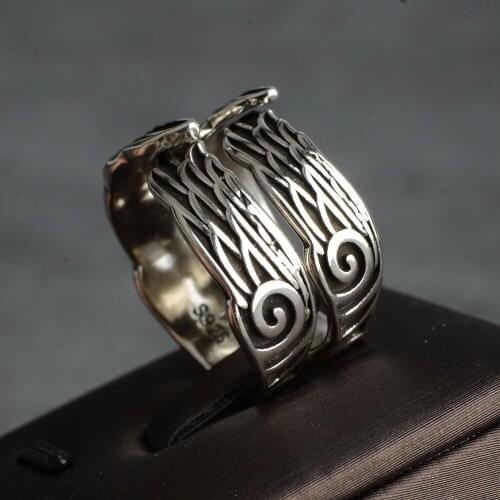 New Design Guardian Angels Wings Ring Tibetan Silver Jewelry for Women Man Cocktail Party Birthday Gift Drop Shipping