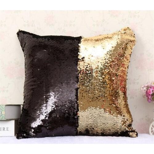 Discolored magic sequins Pillowcase Black-gold sofa living room decorative cushion cover Sequined automobile cushion cover