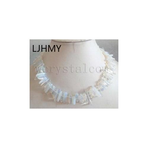 Natural Stone Necklaces Agate Jasper Amazonite Moonstone Rose Quartz Stick Necklace Choker Women Gothic Statement Necklace