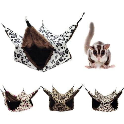 Plush Small Pet Cage Hammock Sugar Glider Parrot Ferret Squirrel Swing Nest Cage Accessories Hamster Rat Playing Sleeping Bed